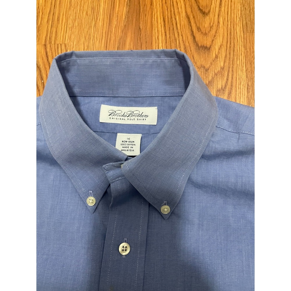 Brooks Brothers Shirt Mens Large Original Polo Short Sleeve Non-Iron Button Down - Picture 3 of 11